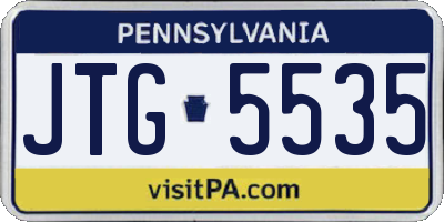 PA license plate JTG5535