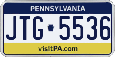 PA license plate JTG5536