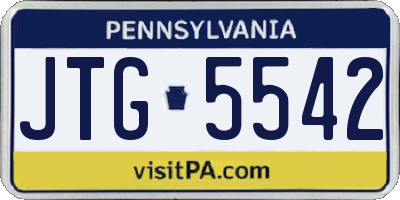 PA license plate JTG5542