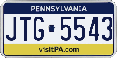 PA license plate JTG5543