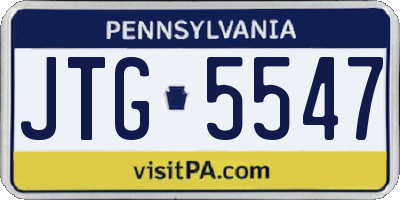 PA license plate JTG5547