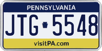 PA license plate JTG5548