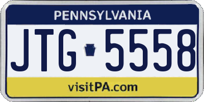 PA license plate JTG5558