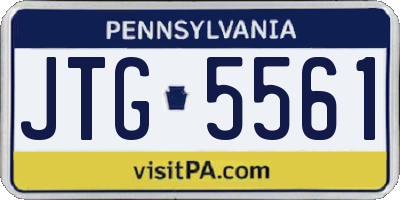 PA license plate JTG5561