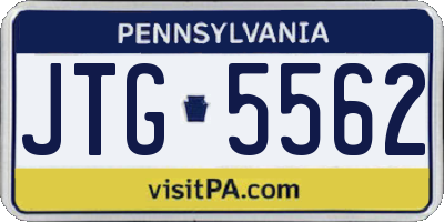 PA license plate JTG5562
