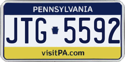 PA license plate JTG5592