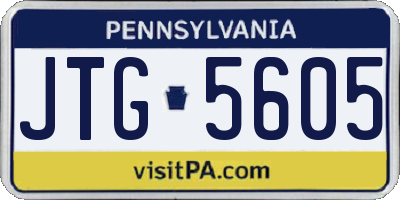 PA license plate JTG5605