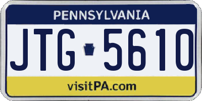 PA license plate JTG5610