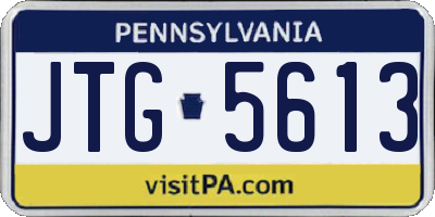 PA license plate JTG5613