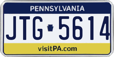 PA license plate JTG5614