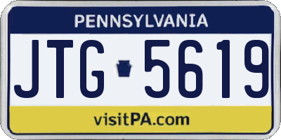 PA license plate JTG5619