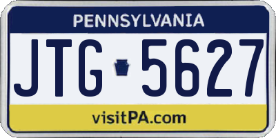PA license plate JTG5627