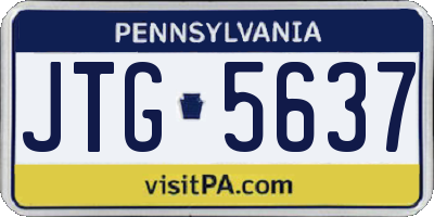 PA license plate JTG5637