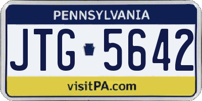 PA license plate JTG5642