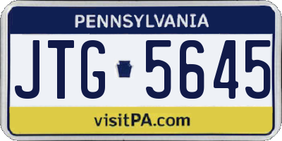 PA license plate JTG5645