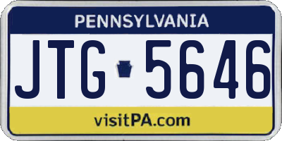 PA license plate JTG5646
