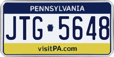 PA license plate JTG5648