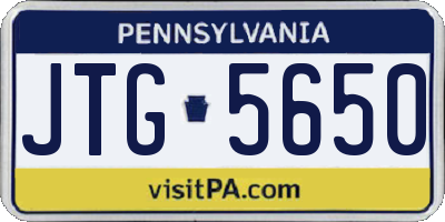 PA license plate JTG5650