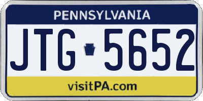 PA license plate JTG5652