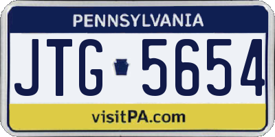 PA license plate JTG5654