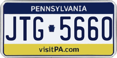 PA license plate JTG5660