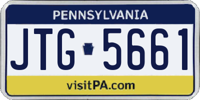 PA license plate JTG5661