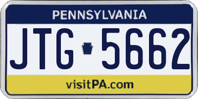 PA license plate JTG5662