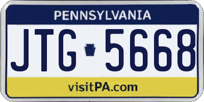 PA license plate JTG5668
