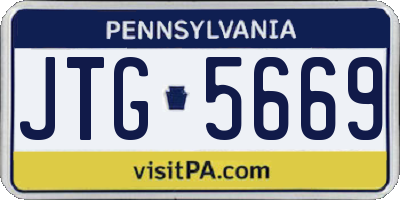 PA license plate JTG5669