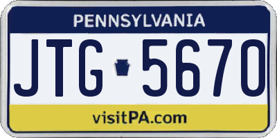 PA license plate JTG5670