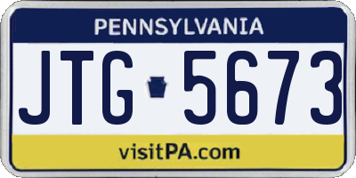 PA license plate JTG5673