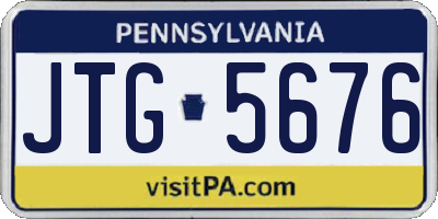 PA license plate JTG5676
