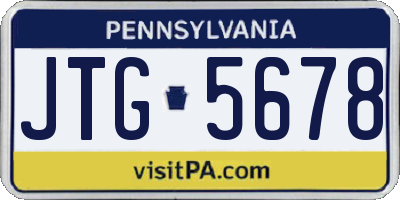 PA license plate JTG5678