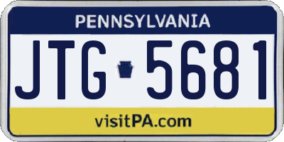 PA license plate JTG5681