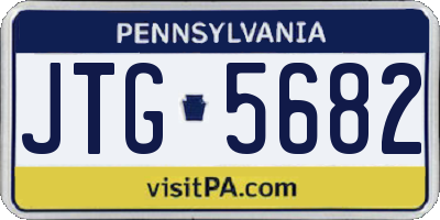 PA license plate JTG5682