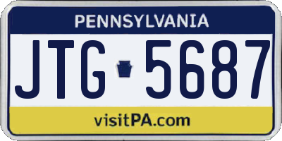 PA license plate JTG5687