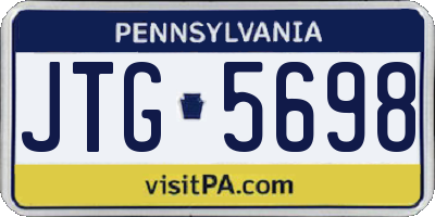 PA license plate JTG5698