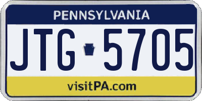 PA license plate JTG5705