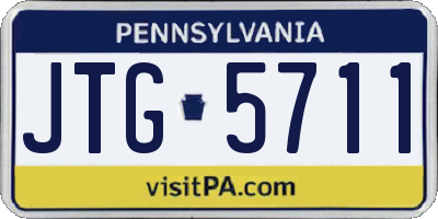 PA license plate JTG5711