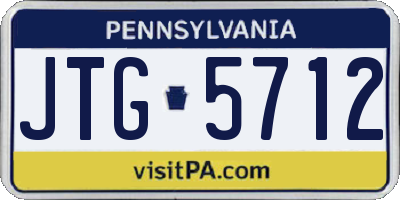 PA license plate JTG5712