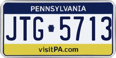 PA license plate JTG5713