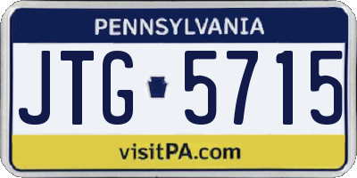 PA license plate JTG5715