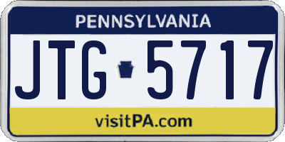 PA license plate JTG5717