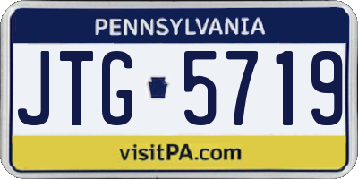 PA license plate JTG5719