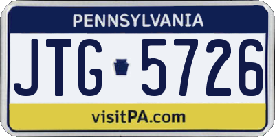 PA license plate JTG5726