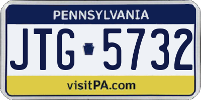 PA license plate JTG5732