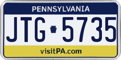 PA license plate JTG5735