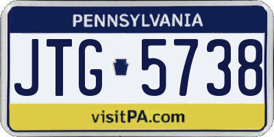 PA license plate JTG5738
