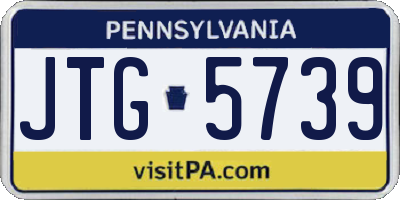 PA license plate JTG5739
