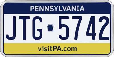 PA license plate JTG5742